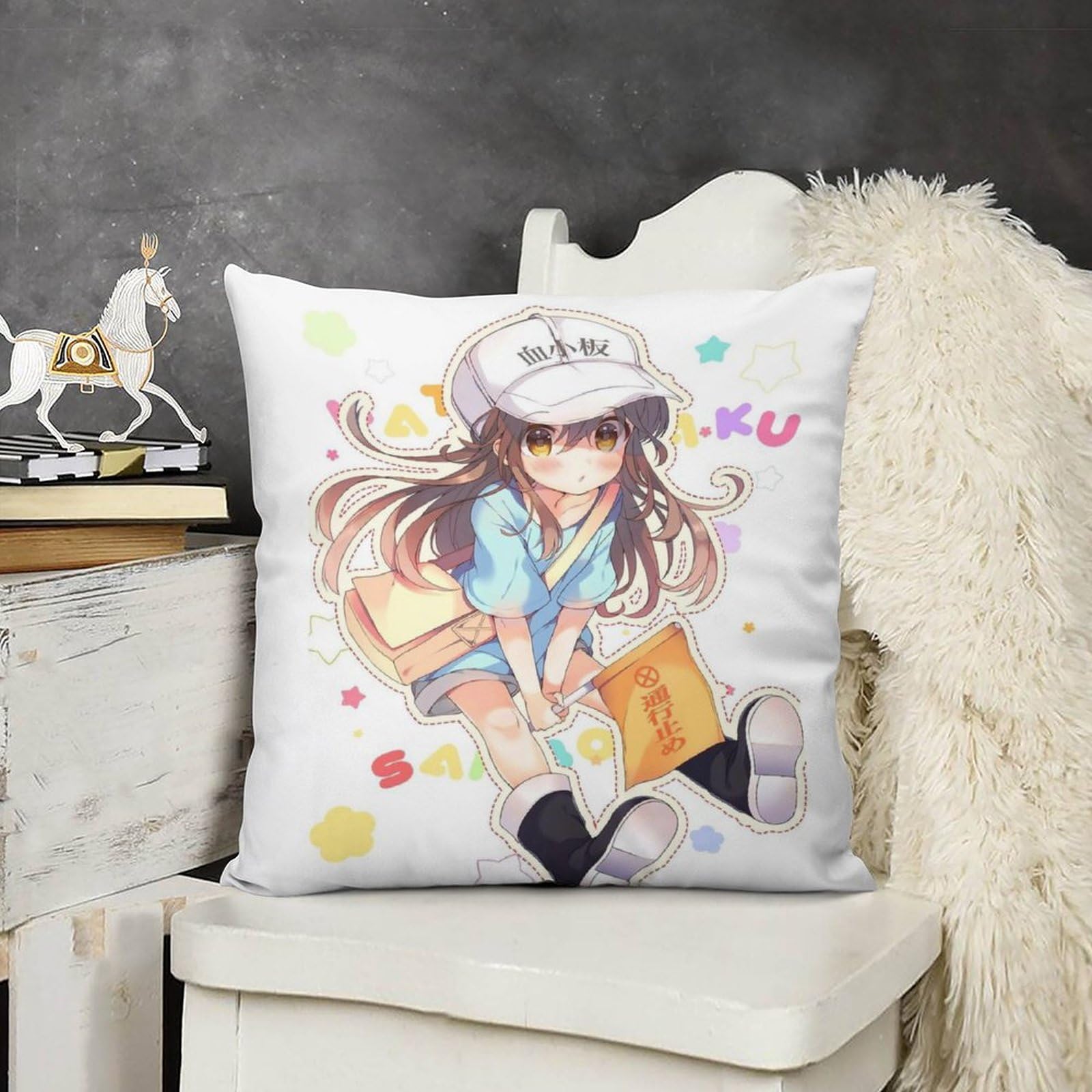 Amazon.co.jp: はたらく細胞クッションカバークッションカバー 50x50