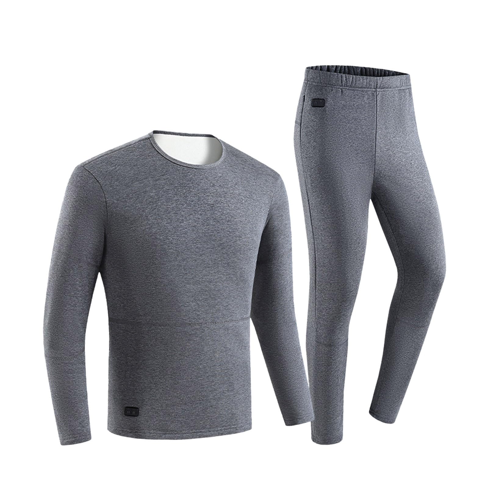 Generisch Juego de ropa interior climatizada con pantalones calefactables y top de 2 piezas, ropa interior térmica funcional para moto, caza, esquí, camping de invierno