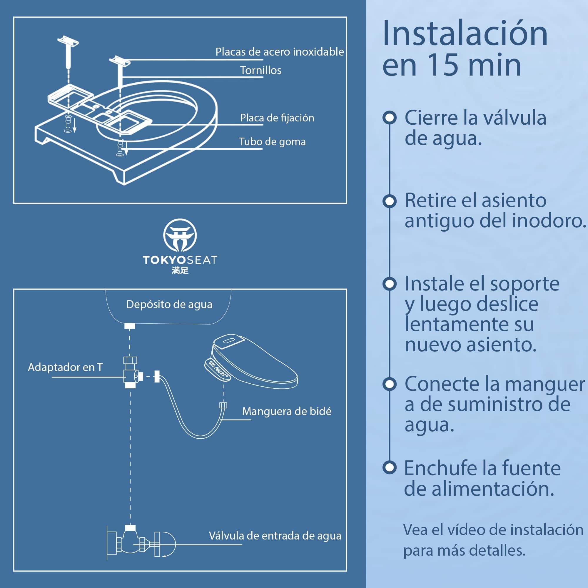 Marca Francesa : Asiento Inodoro Inteligente japones con chorro de agua caliente, Tapa WC Japonesa Calefactable, Baño japonés, Tapa de Vater japonés, Bidet electrico, Confort y Elegancia