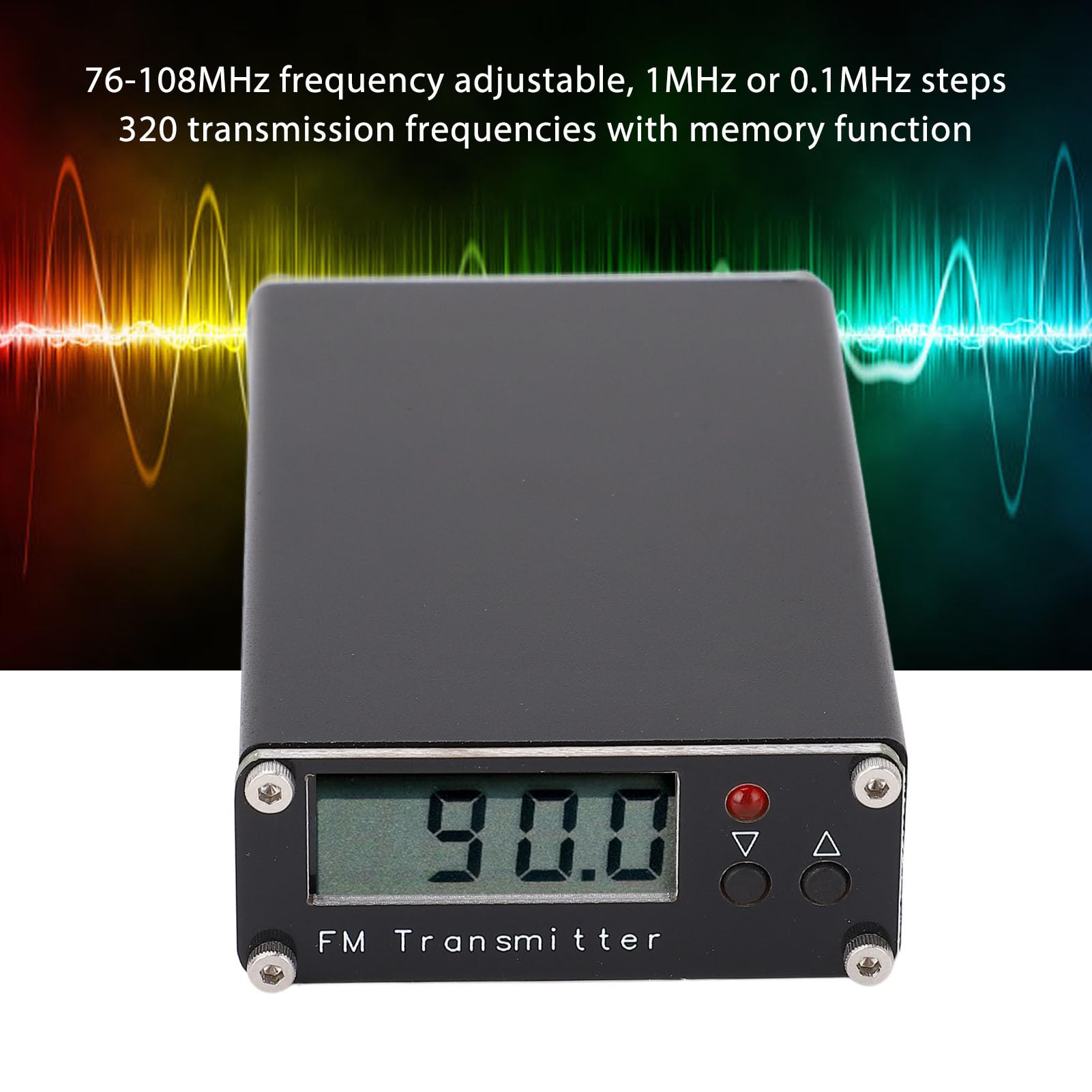 Cryfokt Nadajnik FM, Dalekiego Zasięgu 2000 M, Stereofoniczna Stacja Radiowa FM z Gniazdem Audio 3,5 Mm, 76 do 108 MHz, do Drive, Parkingu Przy Kinie, Szkolnego Supermarketu