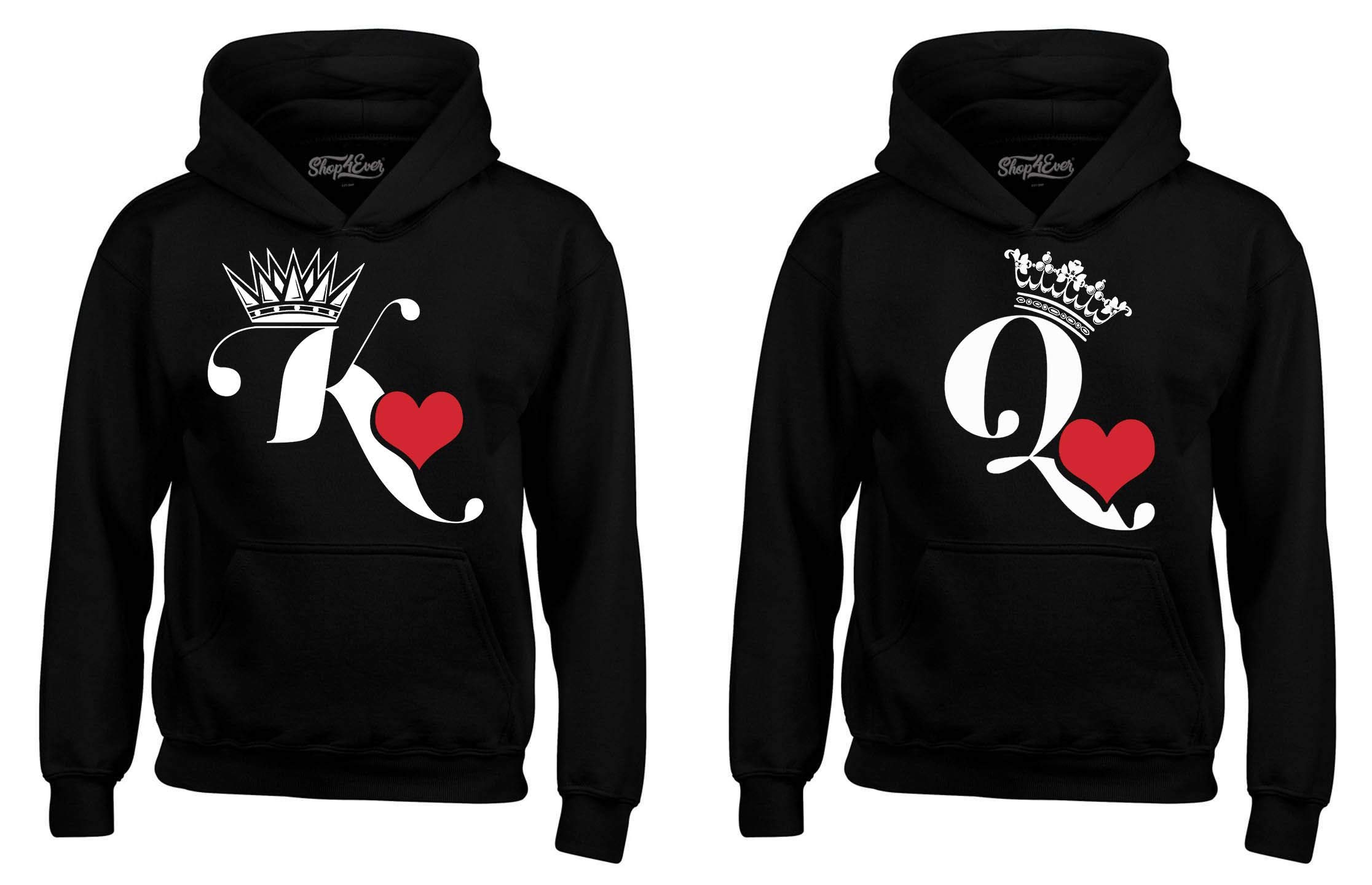Amazon.com: shop4ever King of Hearts - Queen of Hearts Couples Matching Hoodie  Sweatshirts Large Black // Small Black : Clothing, Shoes \u0026 Jewelry