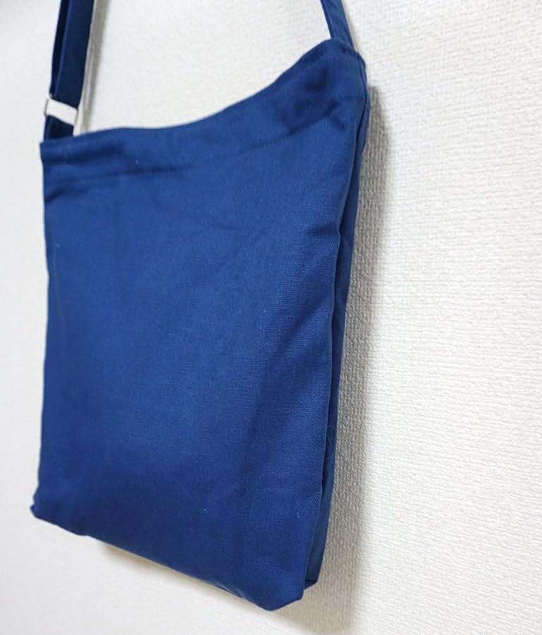Amazon.co.jp: キャンバス ショルダーバッグ 無地 ネイビー