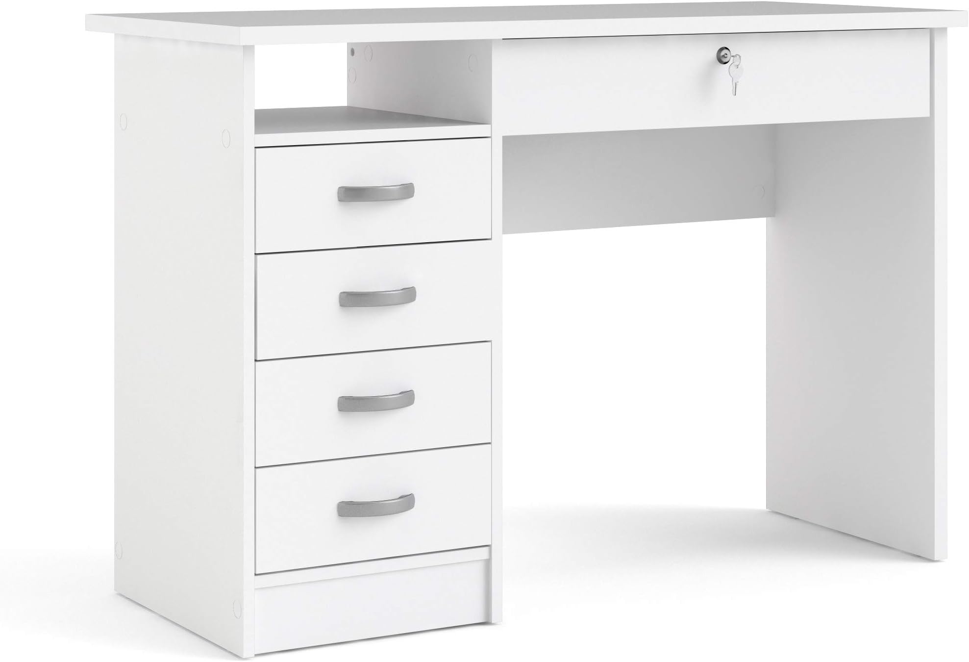 Tvilum Desk with 5 Drawers, White