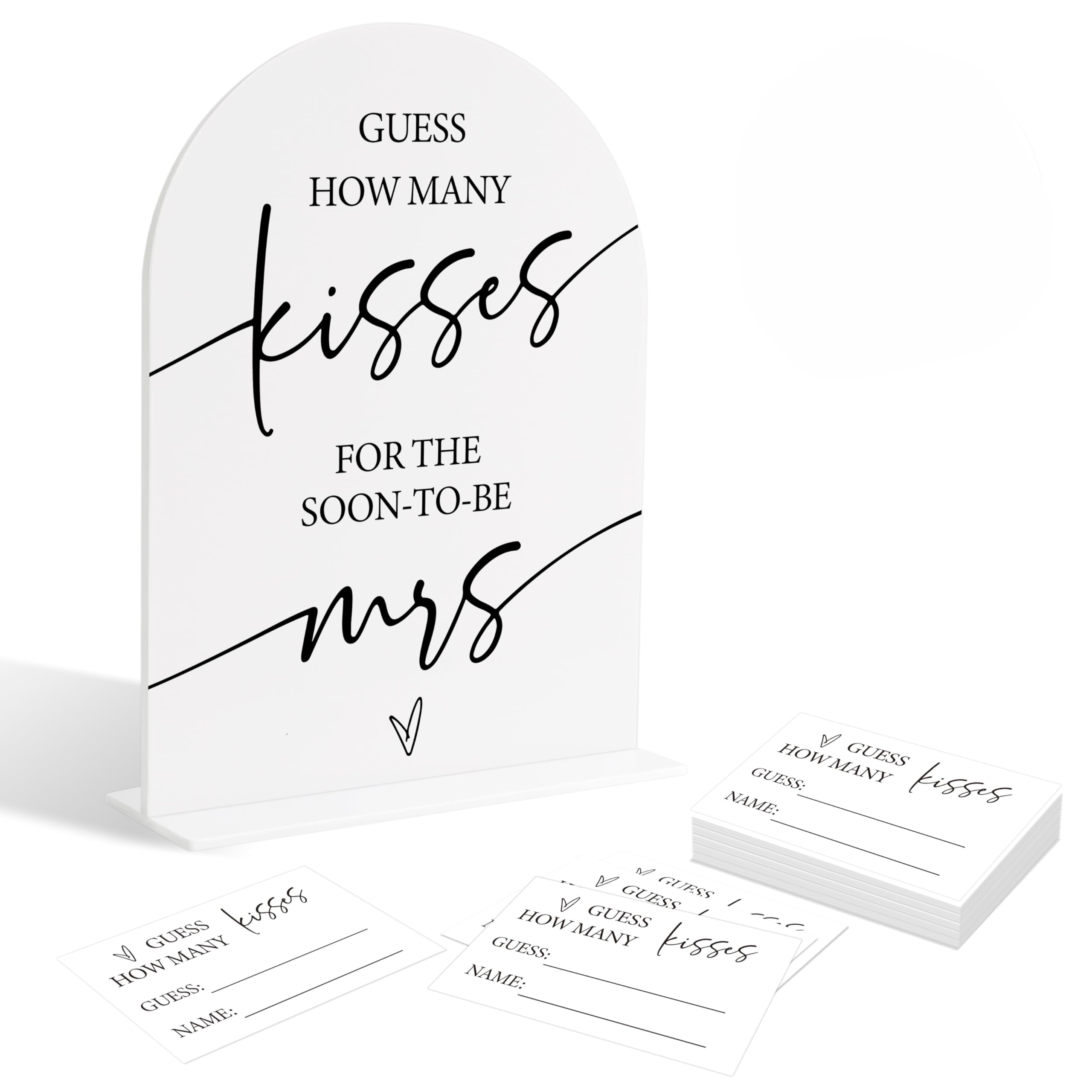 Panneau How Many Kisses en acrylique pour animer facilement vos jeux de mariage chic