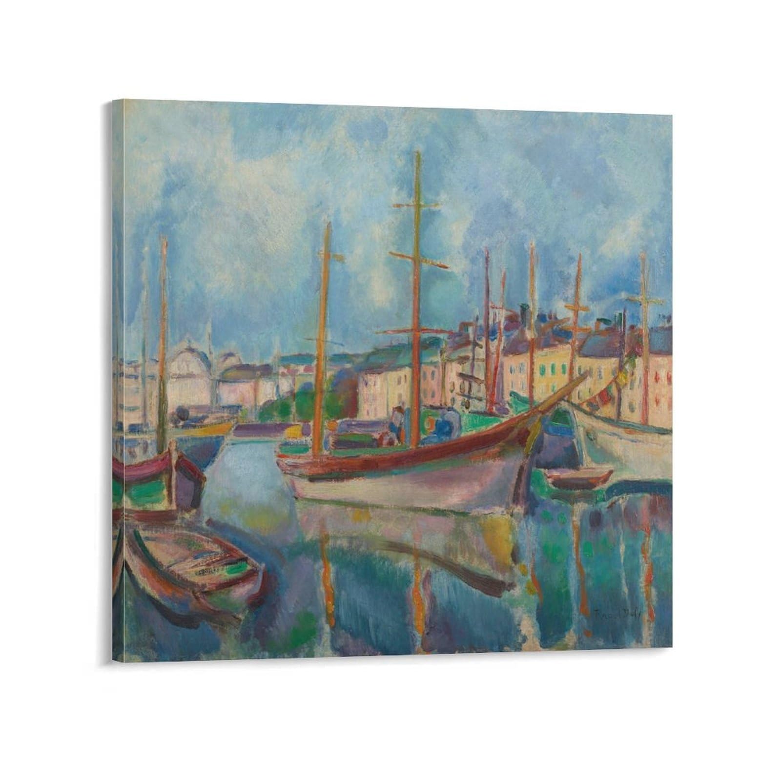 KLAGCBDF Raoul Dufy Le Port Du Havre Canvas Painting Poster Wall Art Decorative Picture Prints Modern Decor 12x12inch(30x30cm)
