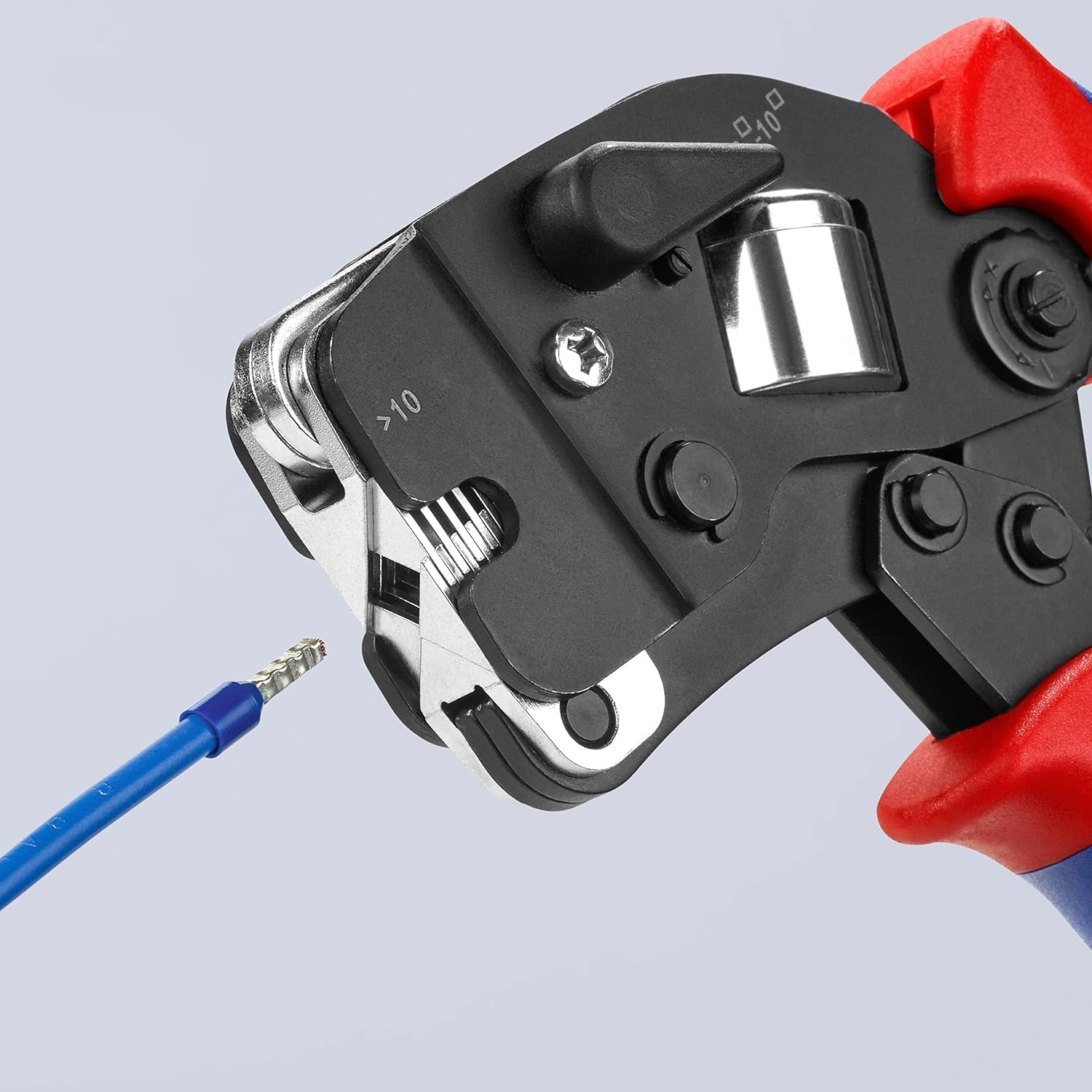 KNIPEX Crimpatrice per terminali a bussola, con regolazione automatica per crimpaggio frontale con impugnature multicomponente 190, 97 53 09