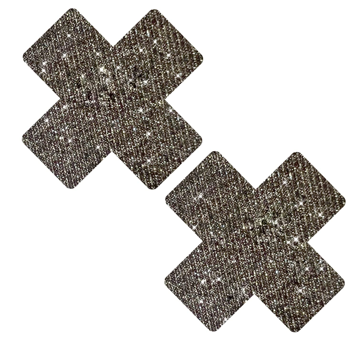 Neva Nude Iridescent Crystal Beamz Nipztix Pasties Nipple Covers for Festivals, Raves, Lingerie and More, Made in USA