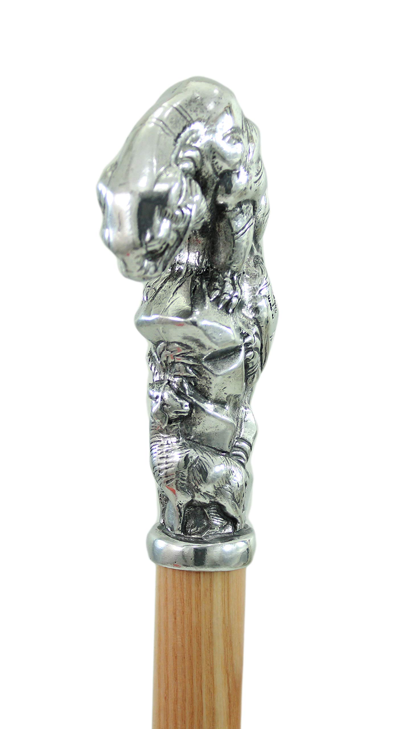 Cavagnini Bastone da Passeggio in Legno di Faggio con Manico in Peltro – Eleganza Made in Italy