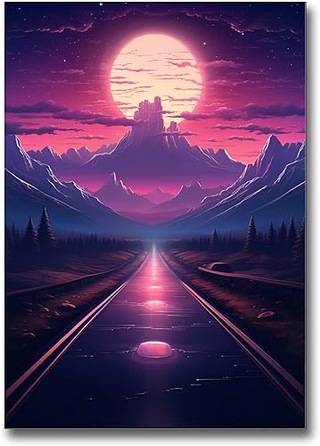 Miniatura 1 de Unique Synthwave Style Retro Art, 80s style art, framed poster print, guest room art, cool living room art, poster Wall Art, Wall Art