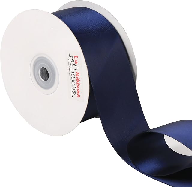 LaRibbons 50mm Wide Double Face Satin Ribbon - 22m (Navy)