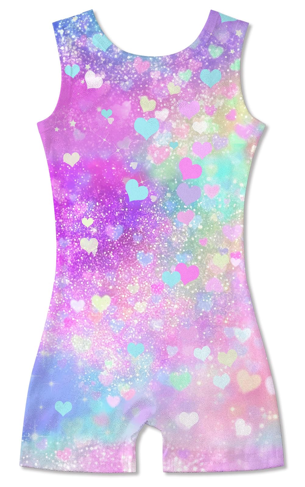 ACOCOPY Girls Leotards for Gymnastics Sparkly Biketards Unitard with Shorts Quick Dry Dance Outfits 4-9 Years — view 16