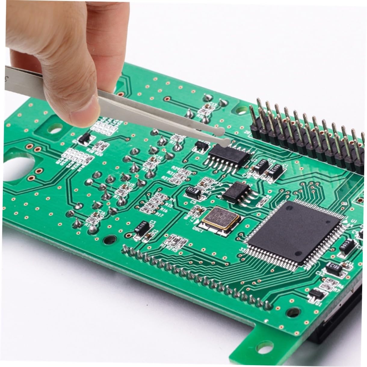 6pezzi Pinzette Di Precisione Acciaio Inossidabile Antistatiche Design Ergonomico Per Elettronica e Lavori Di Precisione Punta Rotonda Resistenti Ad Acidi e Corrosivi