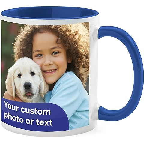 Personalized Mug, Custom Ceramic Mug with Photo and Text, 11oz, Pack of 1, Glossy C...