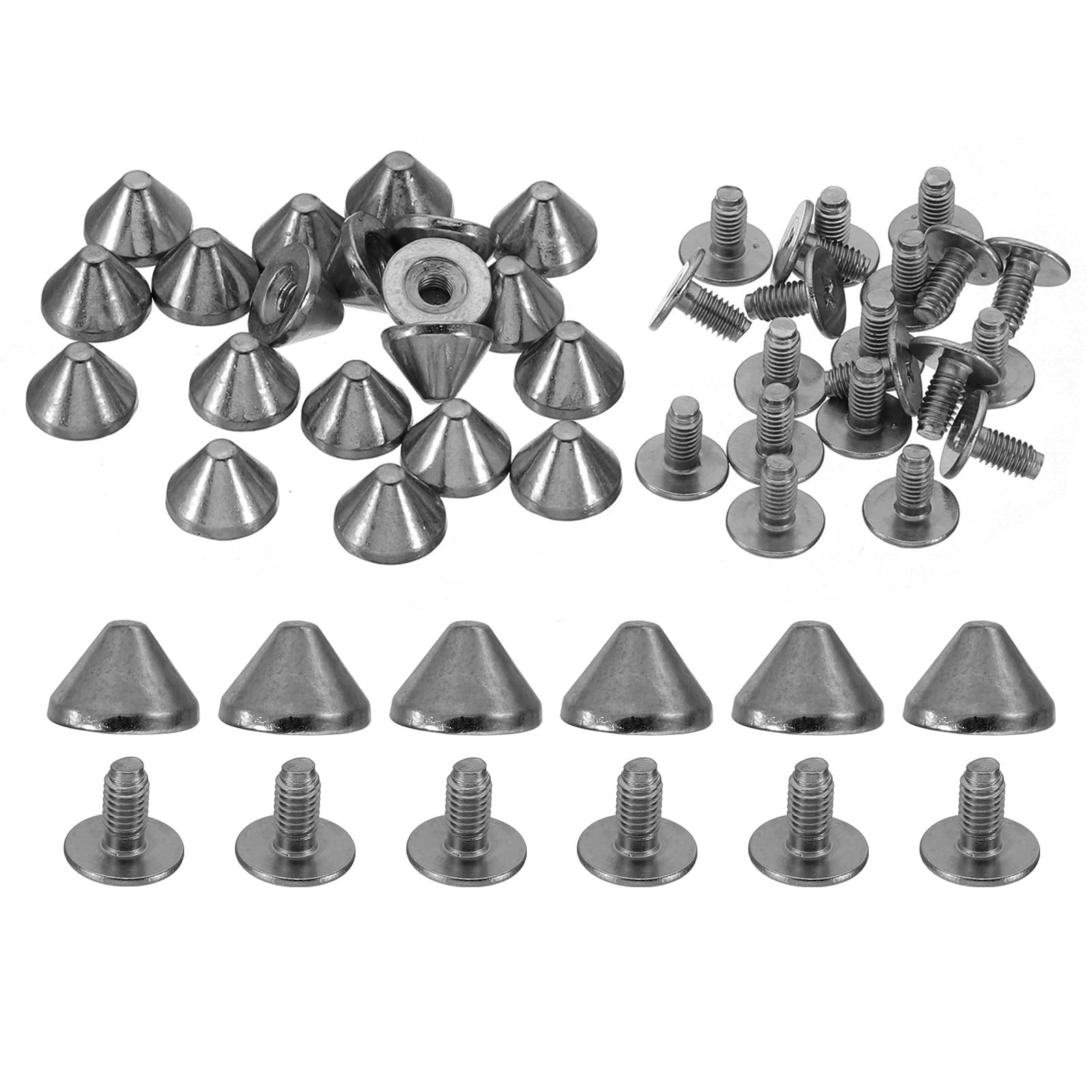 PATIKIL 9mm Studs for Clothing 20 Sets Studs and Spikes Leather Rivets Cone Spikes Metal Screw Studs for Clothing Leather Crafts Fabric Shoes Punk Bag Leathercraft