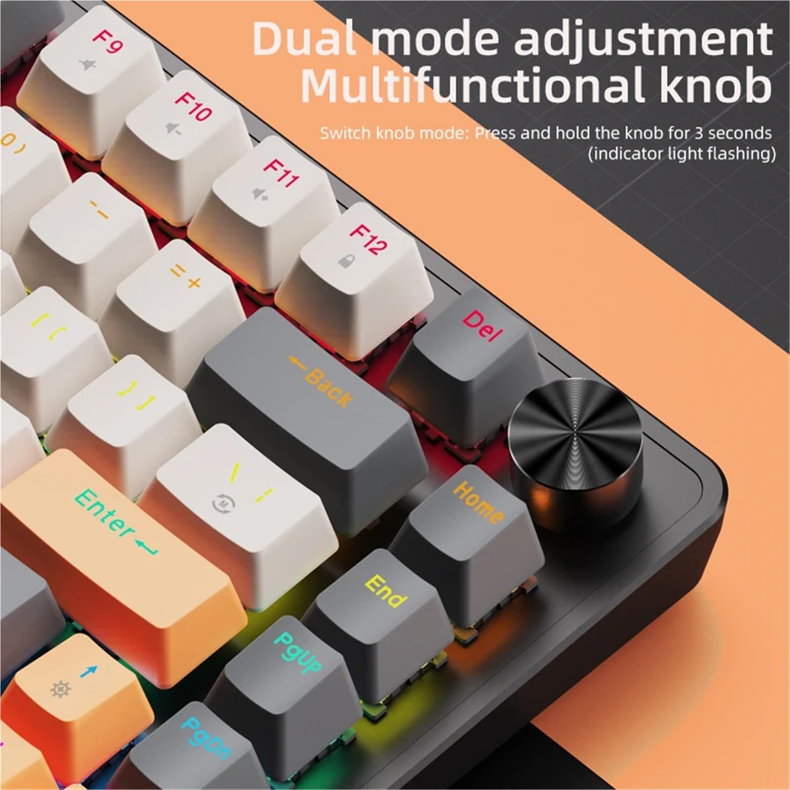 Compatible avec clavier de jeu mécanique filaire APAYADO K82, remplaçable à chaud, bouton multimédia, rétroéclairage transparent, touches ABS (interrupteur bleu, kit myrtille)