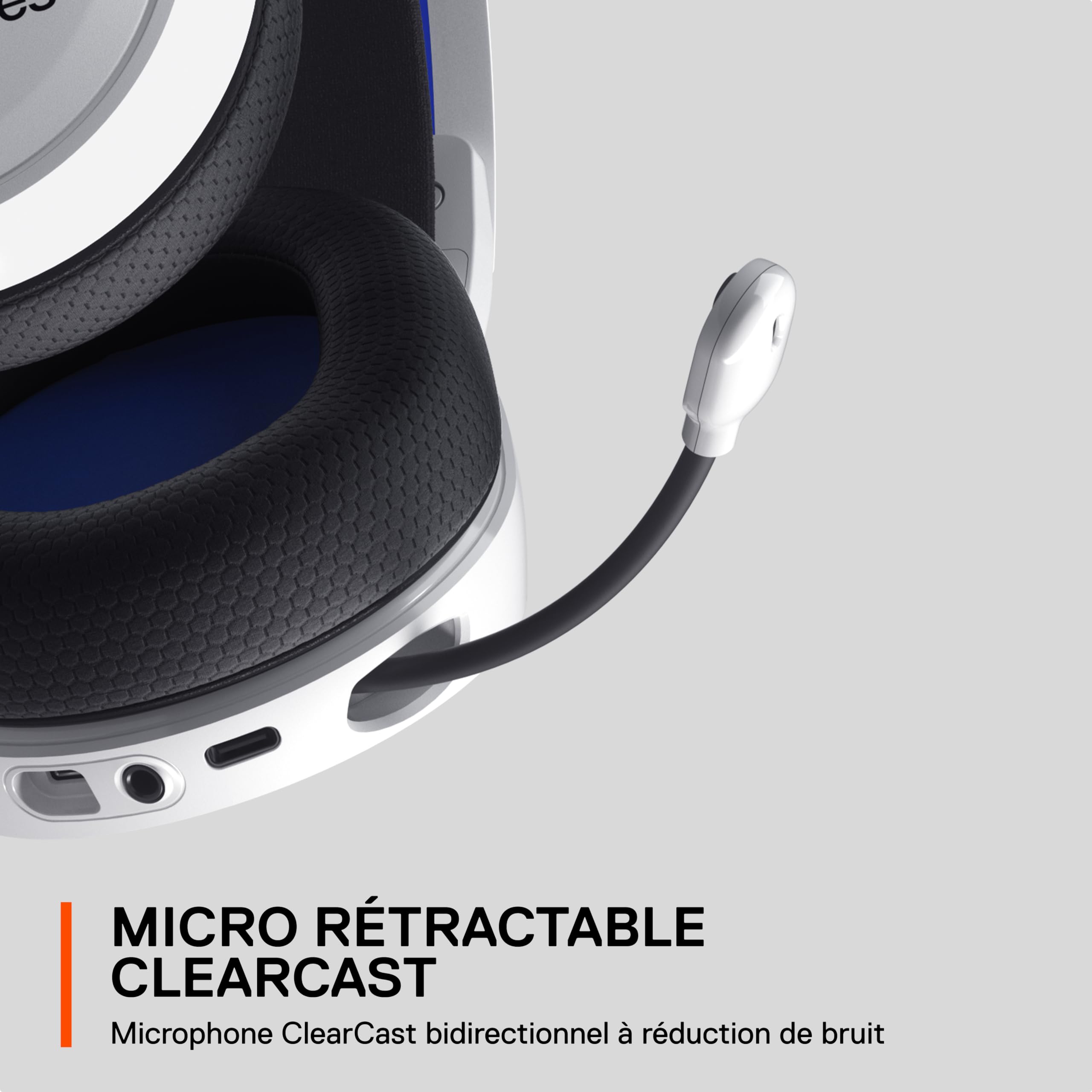 SteelSeries Arctis 7P+ Wireless Casque gaming sans fil - Sans perte 2,4 GHz - 30 heures d’autonomie de la batterie - Pour PS5, PS4, PC, Mac, Android et Switch - Blanc