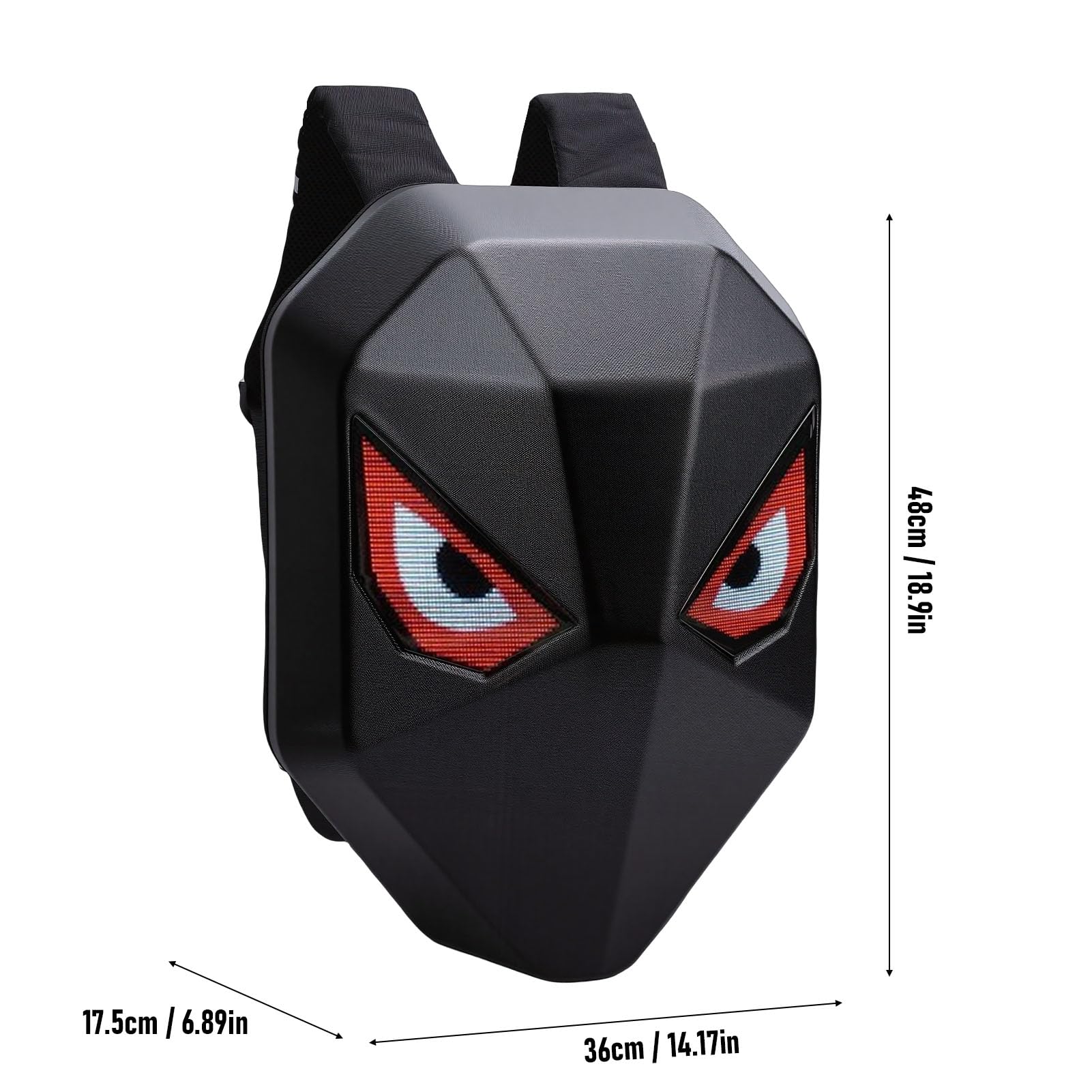 Asixxsix Zaino da moto a LED, Programmabile schermo a colori HD Borsa per laptop, 40x48, Impermeabile di grande capacità Hard equitazione zaino con Controllo App per Viaggi