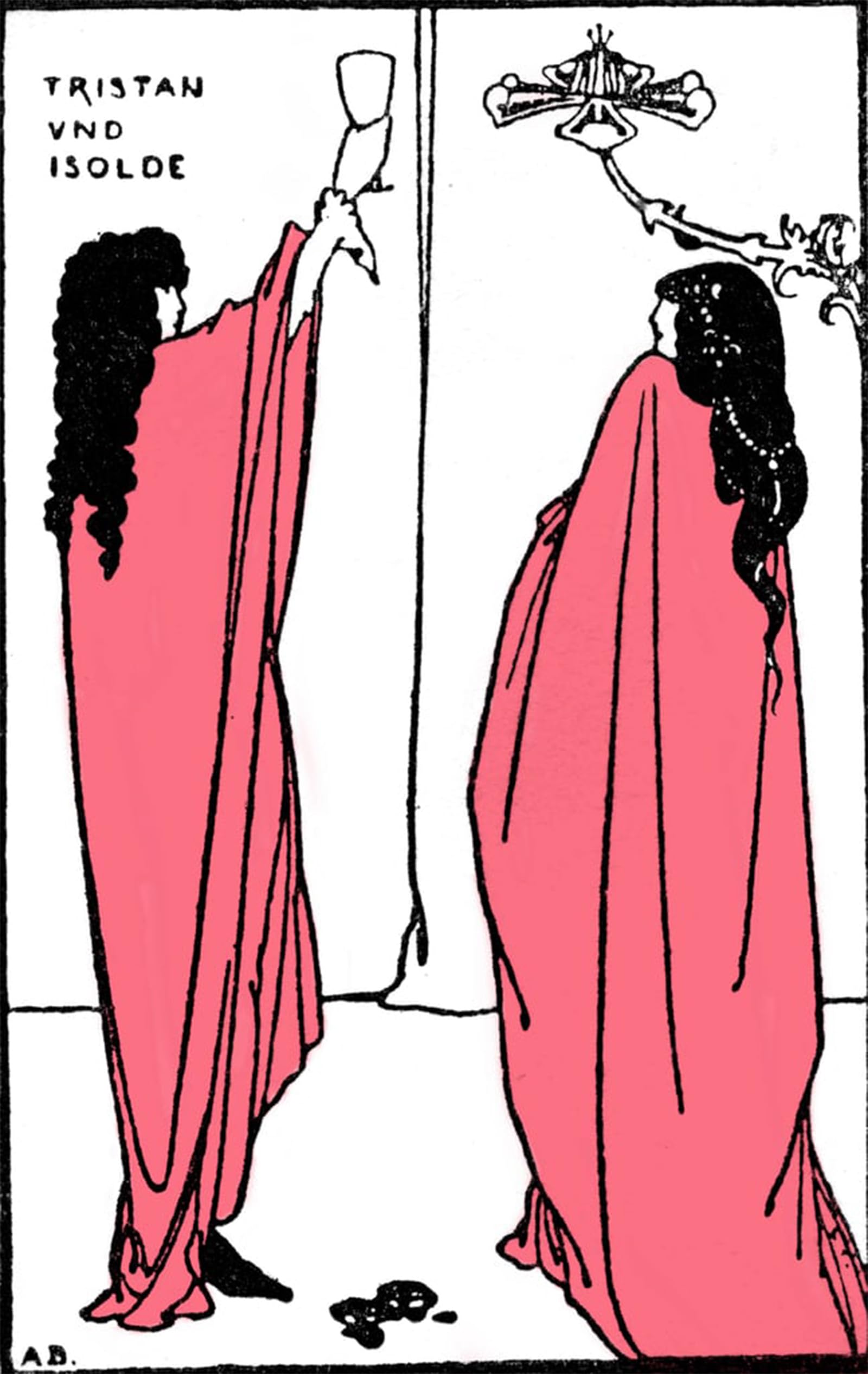 ARTXLXXBN Famous Prints Artwork Pictures Poster Painting Art Richard Wagner S Tristan and Isolde by Aubrey Beardsley Artwork Landscape Pictures for Home Decor 60x90cm