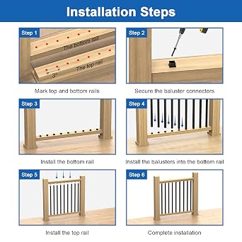 BLIKA 60 Pack 26 Square Aluminum Deck Balusters, 3/4 Black Aluminum Deck Spindles with Anti-UV Black Baluster Connectors, Hollow Aluminum Balusters for Wood and Composite Deck Porch Railing System