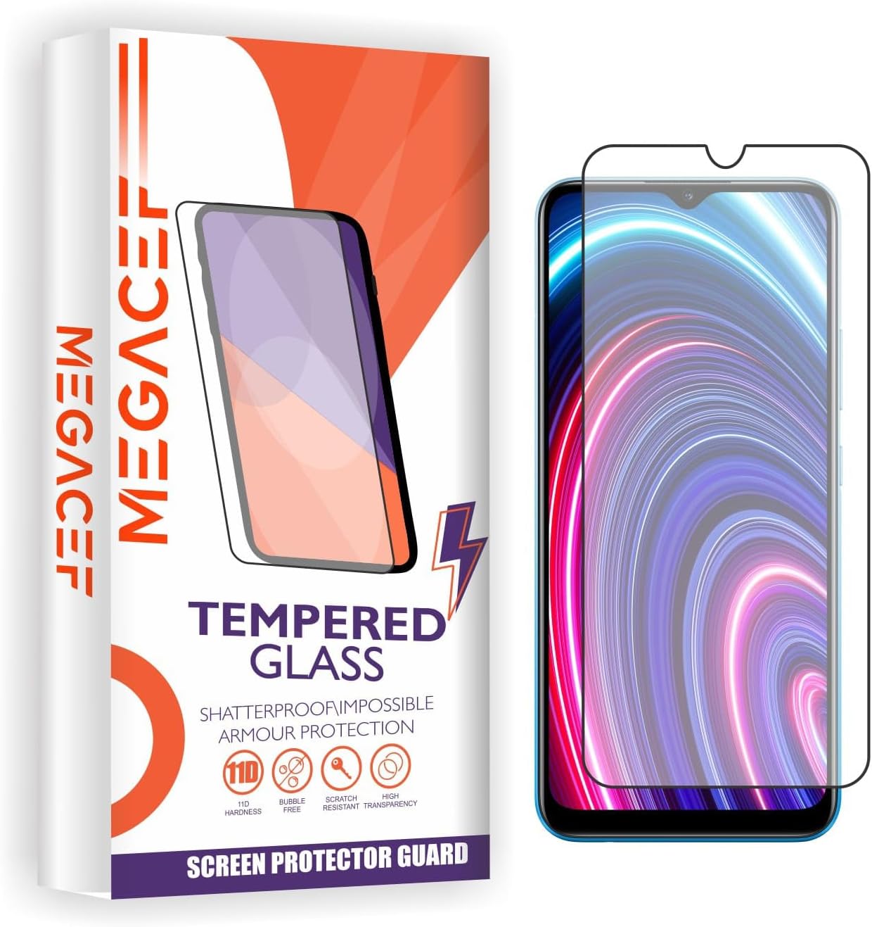 MEGACEF Tempered Glass 11D Guard Protector for Poco (Transparent) Edge to Edge Full Screen Coverage. (Poco C31)