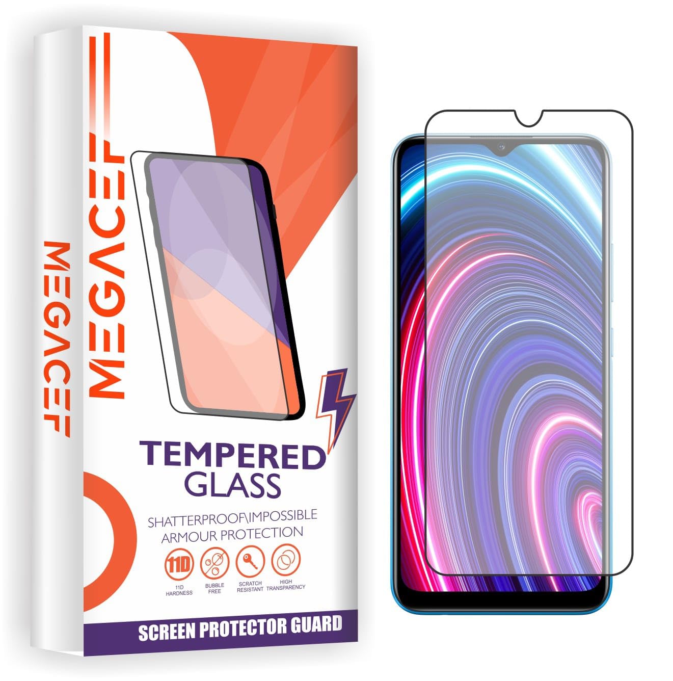 MEGACEF Tempered Glass 11D Guard Protector for Poco (Transparent) Edge to Edge Full Screen Coverage. (Poco C31)