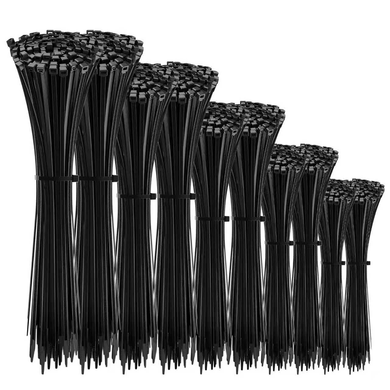 400 Stück Kabelbinder Schwarz Set,Tesmax Kabelbinder UV Beständig,wiederverschließbar Nylon Super Haltbar Selbsthemmend für Kabelmanagement,Gartenarbeit,Wohnen,Werkstätten 300mm x 4.8mm