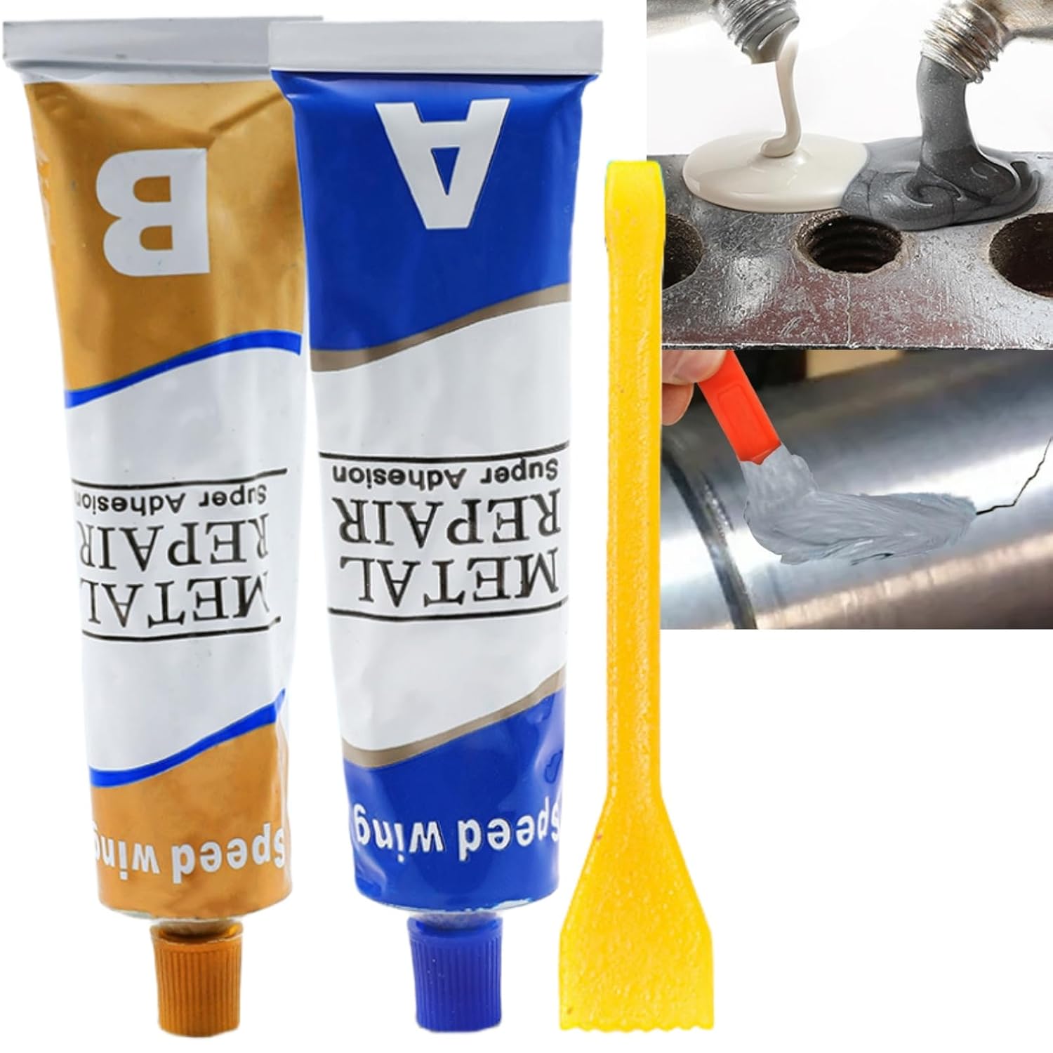 AB Metal Glue,Weld Metal Repair Paste,Liquid Metal Weld Glue,Industrial Heat Resistance Cold