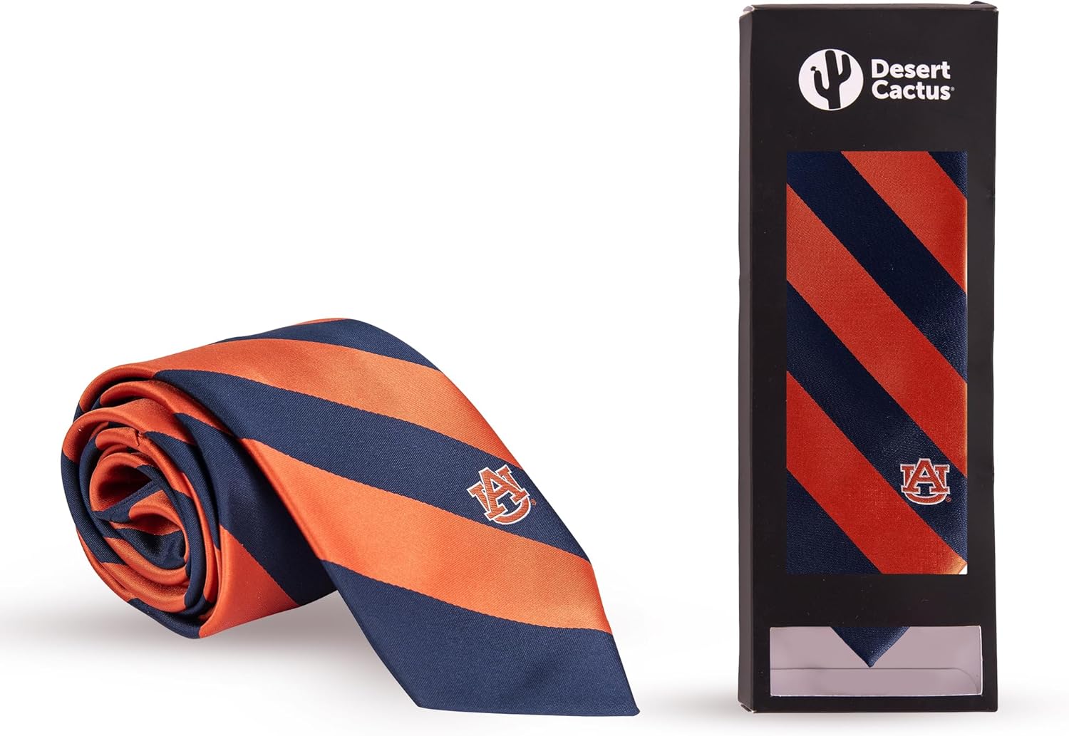 Desert Cactus Auburn University Neck Tie AU Tigers 100% Polyester Necktie with Logo, Officially Licensed - Image 4