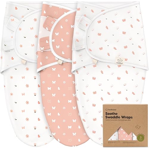 3-Pack Organic Baby Swaddle Sleep Sacks - Newborn Swaddle Sack, Ergonomic Baby Swaddles 0-3 Months, Swaddles for Newborns, Baby Sleep Sack, Baby Swaddle Blanket Wrap,Baby Essentials(Butterflies)