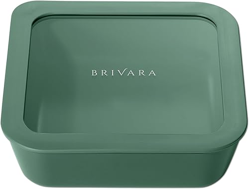 Miniatura 12 de Recipiente de almacenamiento de alimentos de vidrio con recubrimiento cerámico | Sin PTFE, PFOA, PFAS y BPA | Recipiente reutilizable no tóxico para