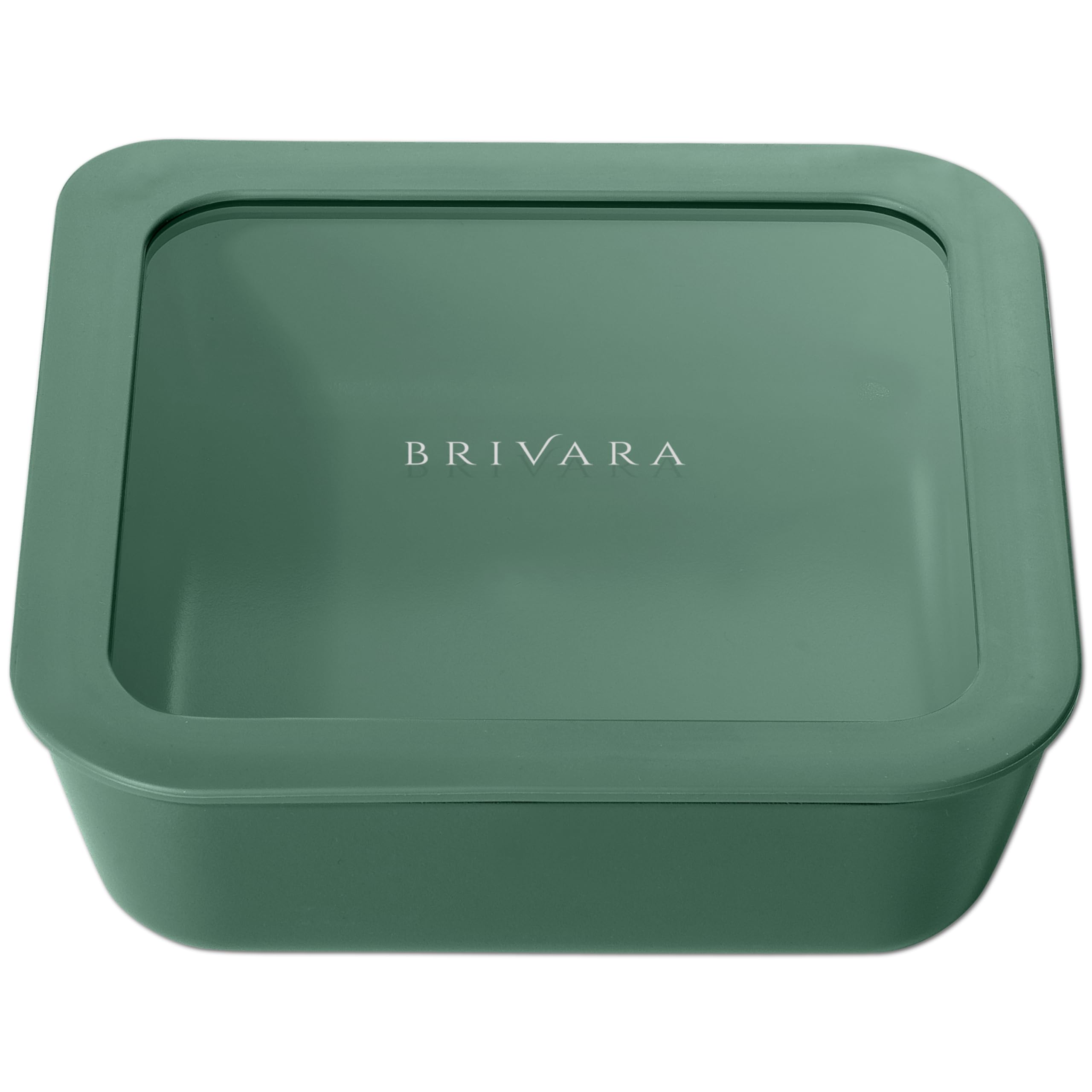 Glass Food Storage Container &amp; Lid, 5-Cup Square, Pine
