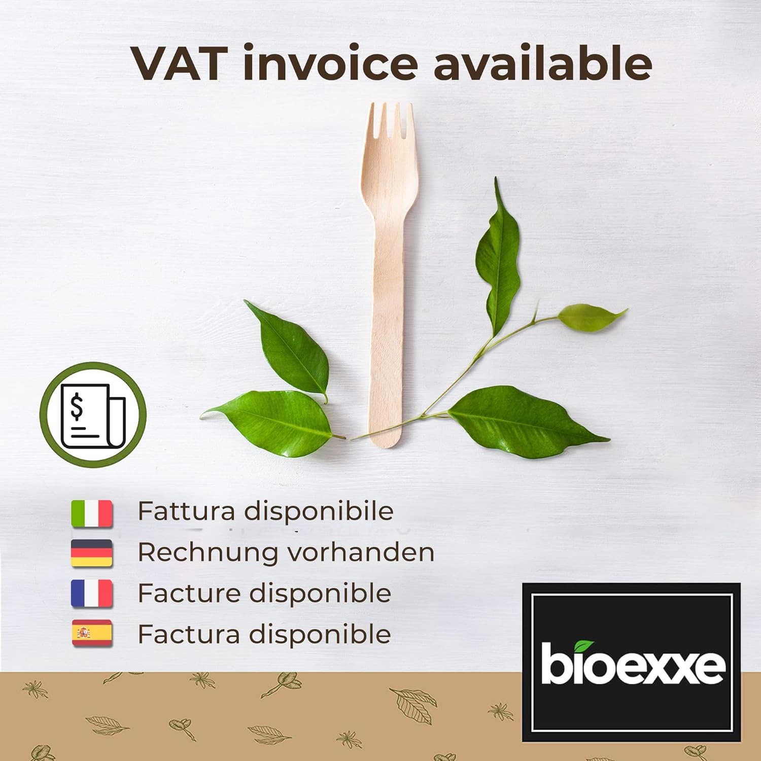Tenedores desechables de bioexxe® 600 uds | Cubiertos desechables en Madera Biodegradable, Sin plástico, Compostable