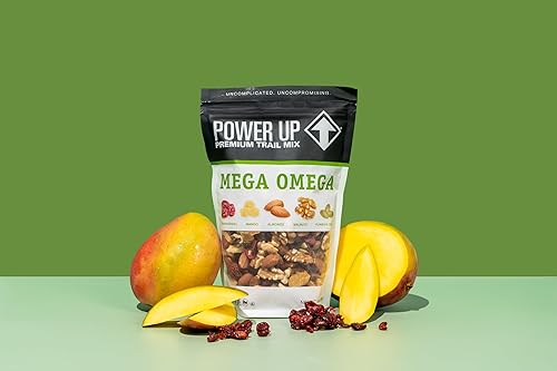 Miniatura 6 de Power Up Mega Omega Trail Mix Gourmet Nut - Bolsa de mezcla de frutos secos 14onzas