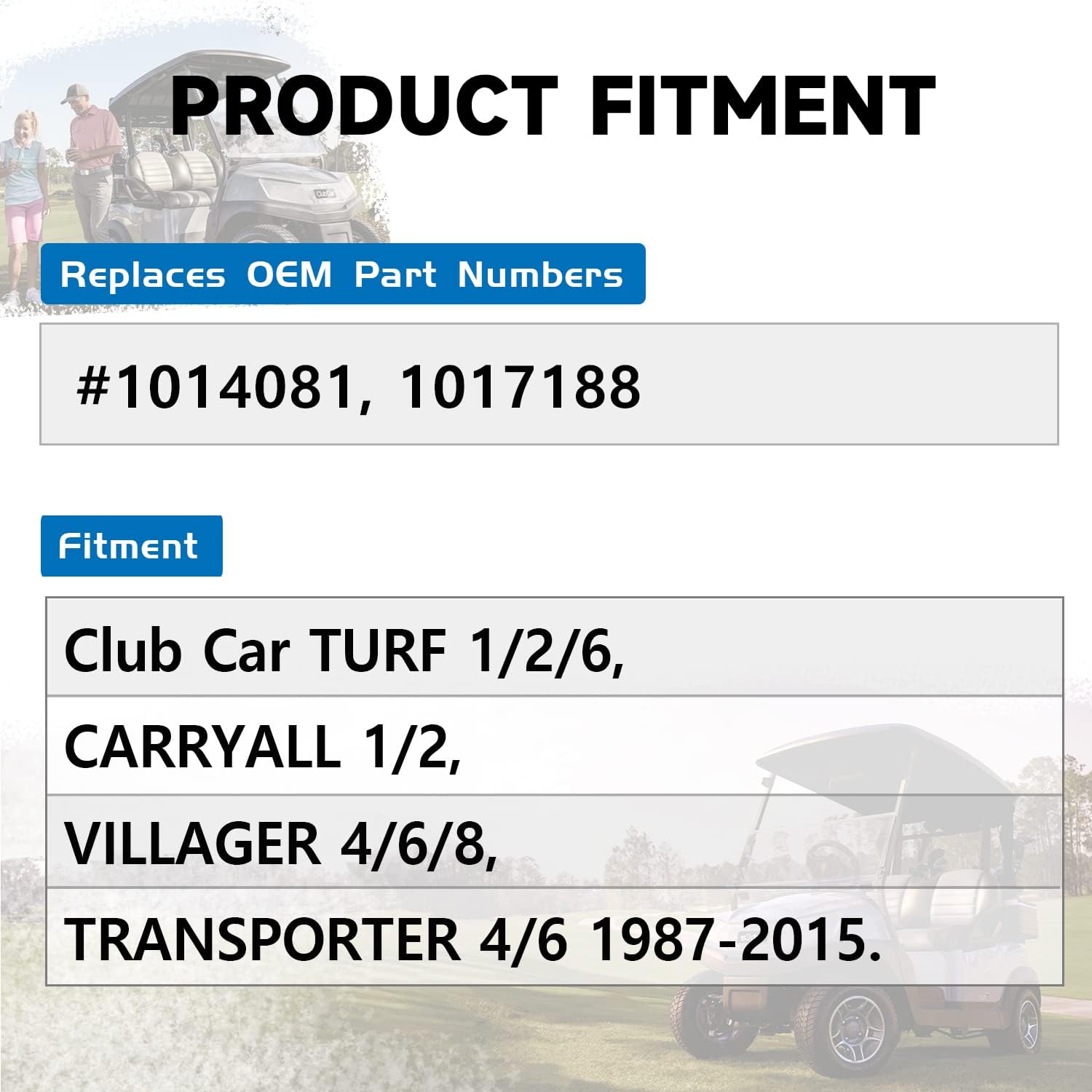 Drive Belt for Club Car 1987+ Golf Cart TURF Carryall VILLAGER TRANSPORTER, 1014081 1017188