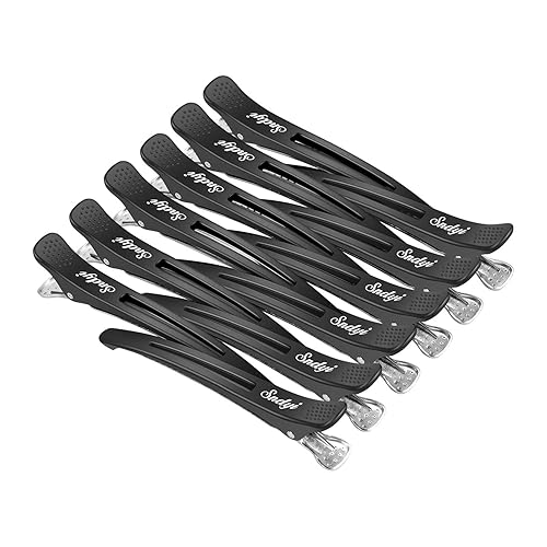 Sndyi Clips para el cabello paquete de 6  Pinzas profesionales para peinar secciones clips antideslizantes para el pelo sin arrugas pinzas para el
