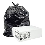 Aluf Plastics RCT-56 Star Sealed Coreless Rolls with E-Z Tie Flap Closure, 56 gal, Polyethylene, 43 x 46, Black (Pack of 100)