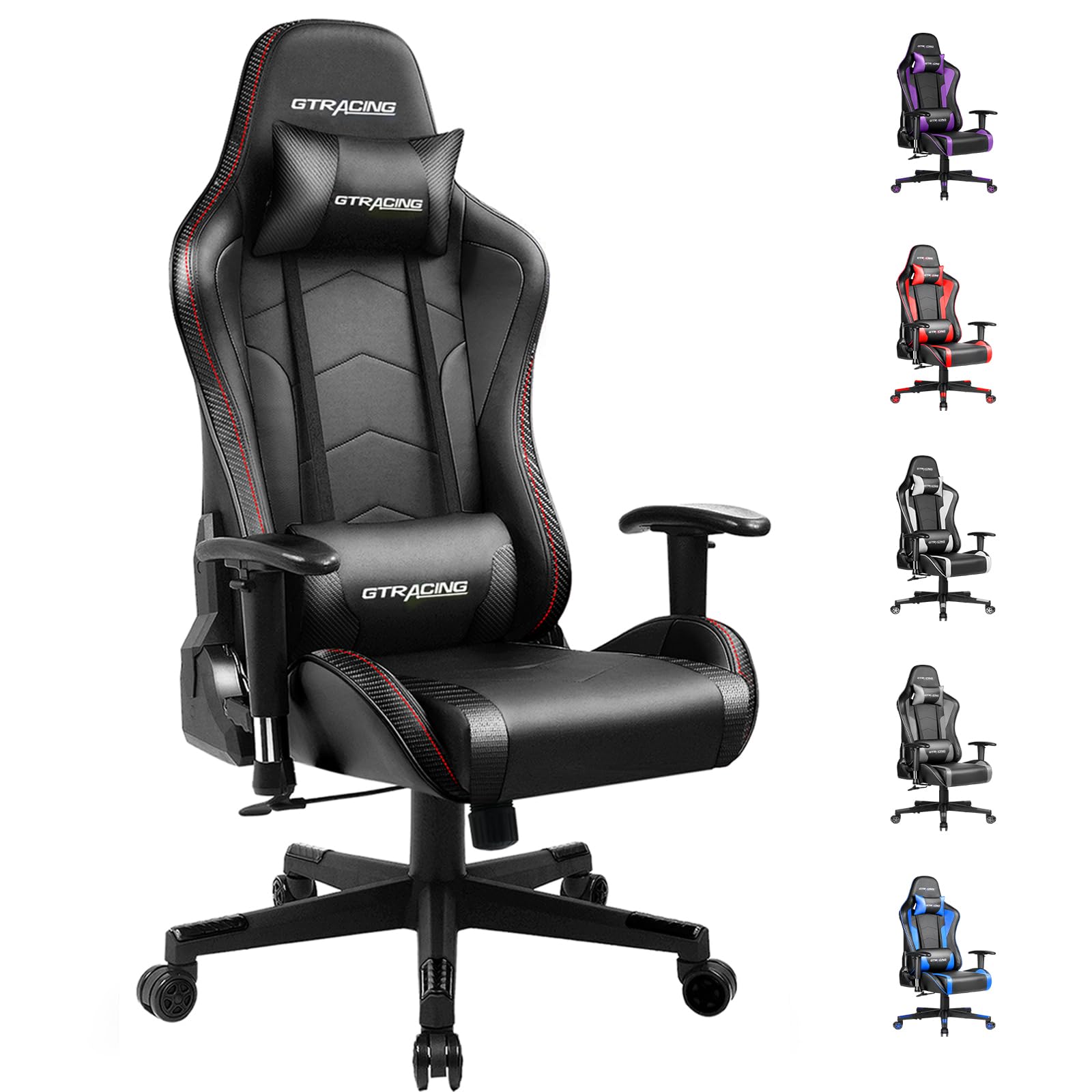 GTRACING Gaming Chair with Speakers Bluetooth Music Video Game Chair Audio Ergonomic Design Heavy Duty Office Computer Desk Chair (Black)