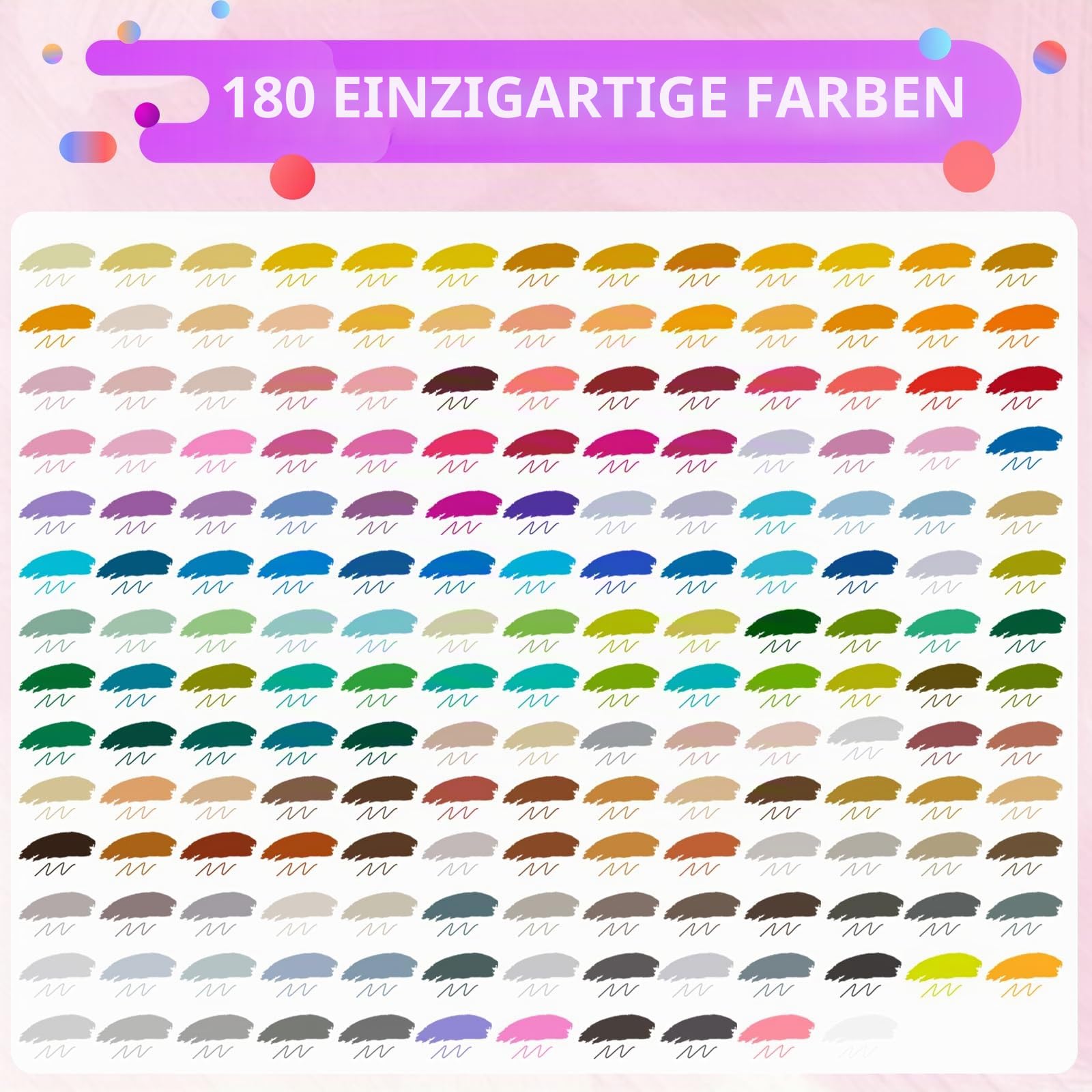 TrendGate Dual Brush Pen Set, 180 Farben Fineliner und Pinselstifte Set | Doppel Filzstifte Dicke und Dünne, mit Malbücher, schnelltrocknend, Ersatz-spitze, für Handlettering, Bullet Journal, Mandala