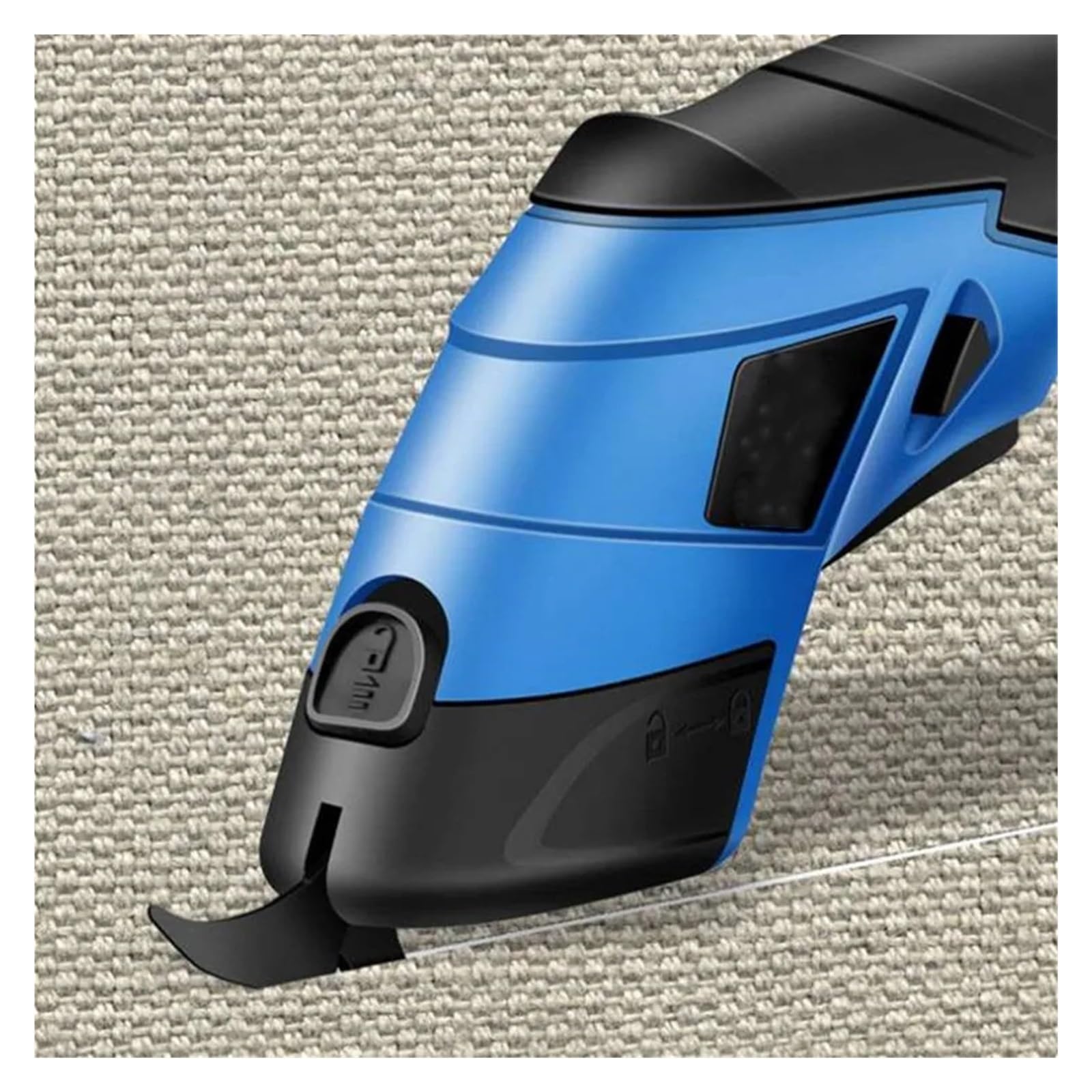 Tijeras Eléctricas For Cortar Tela, Cuero, Sastre, Hojas De Carburo Tungsteno, Herramientas Manuales Portátiles, Baterías Litio Corte suave(BLUE Two heads)