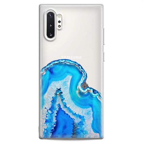 Miniatura 10 de Cavka Funda compatible con Samsung S23 S22 Plus S21 FE Ultra S20+ S10 Note 20 5G S10e S9 Concha de abulón transparente linda piedra hermosa azul