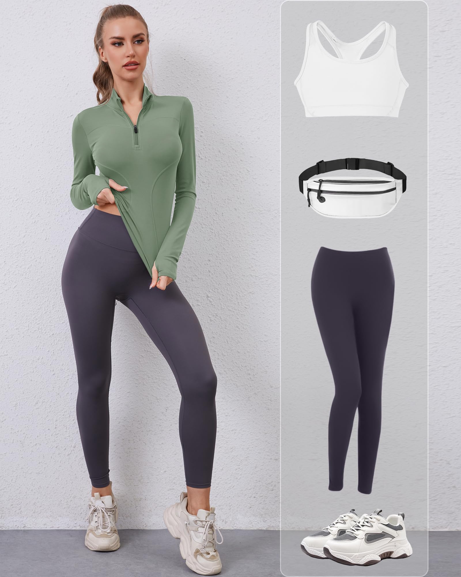 iWoo Camiseta deportiva para mujer, transpirable, chaqueta deportiva, chaqueta ligera para correr, media cremallera, sudadera para senderismo, gimnasio, yoga, correr