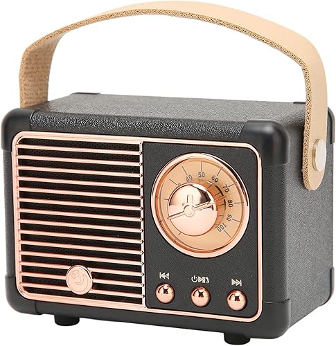 Miniatura 2 de Retro Bluetooth Speaker, Small Wireless Bluetooth Speaker with HiFi Stereo for Kitchen Desk Bedroom Office Party Outdoor (Black)