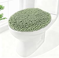 Baahrnom Soft Chenille Toilet Lid Cover 19.5x18.5 Machine Washable Adjustable Non-Slip Fits Round Elongated Oblong Lids