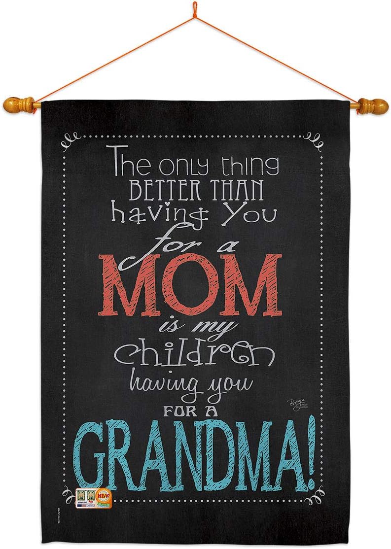 Mom Grandma House Flag Set Family Mother Day Mama Love Flowers Parent Sibling Relatives Grandparent Small Decorative Gift Yard Banner Double-Sided Made In USA 28 X 40