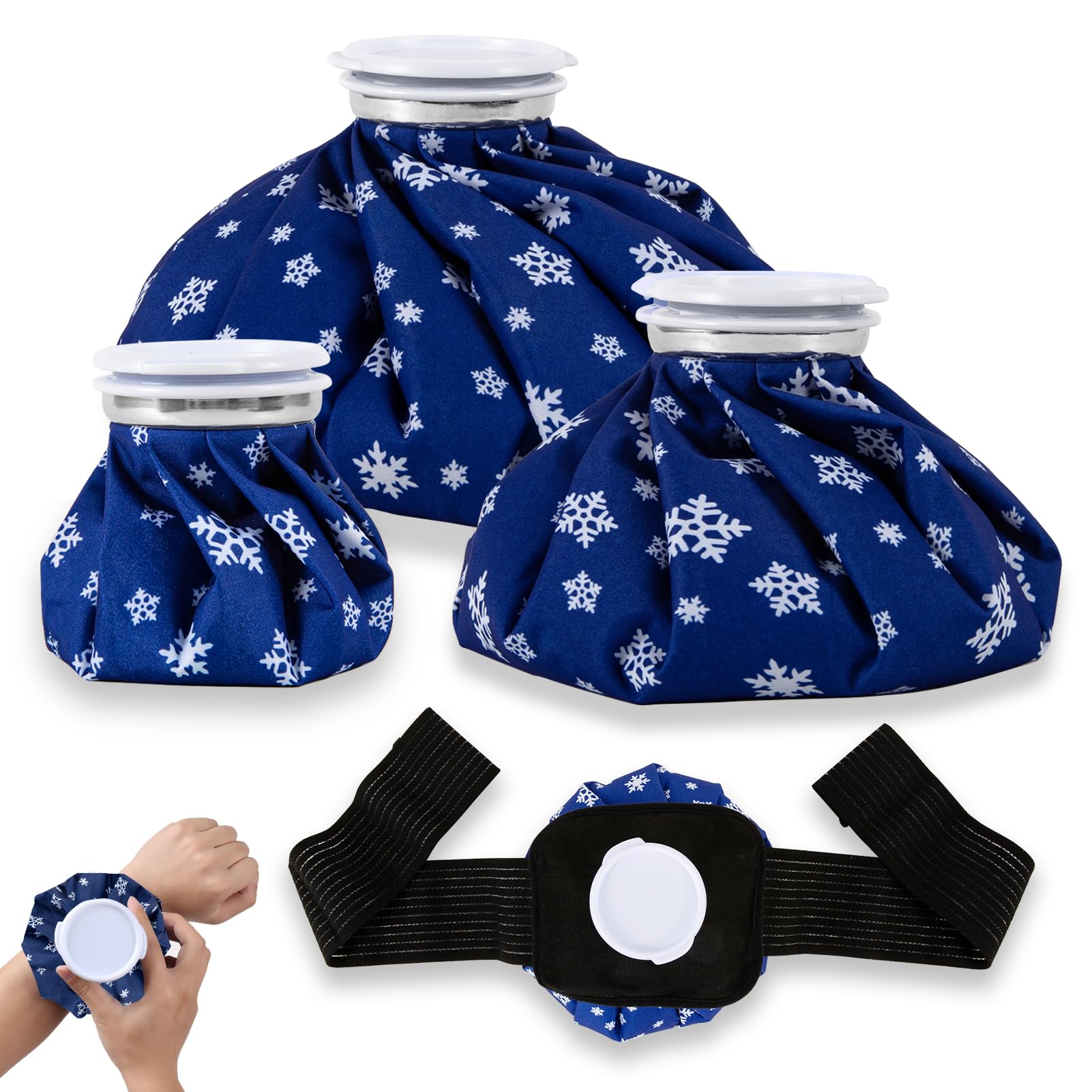 Ice Bags for Injuries Pain Relief, Elastic Breathable Reusable Ice Pack for Hot & Cold Therapies, No-Leak Ice Pack Bag Can Relieve Headaches,