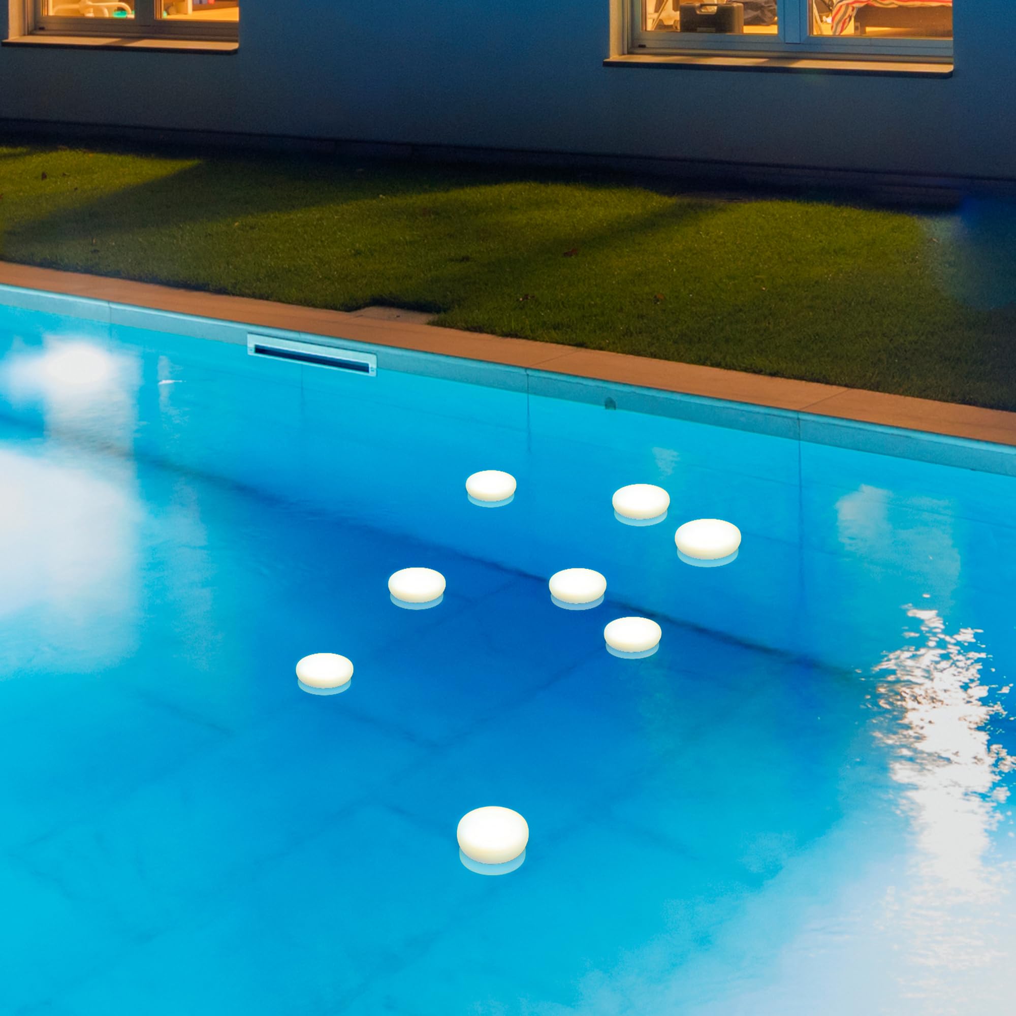 newgarden Papaya - 12 luces magnéticas recargables impermeables para pared de piscina con control remoto, IP68, potente 800 lúmenes, RGB + luz cálida, 4.5 pulgadas, 12 colores, 4 modos regulables