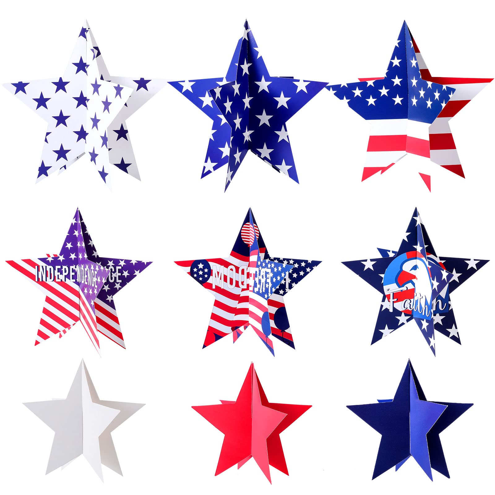 Buy 9 Counts Independence Day Patriotic Party 3D Centerpieces Red White