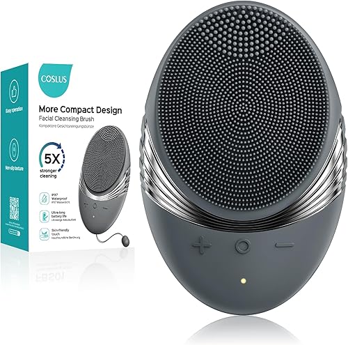 Miniatura 8 de COSLUS FBS01 - Cepillo de limpieza facial para limpiar la cara, cepillo portátil de silicona impermeable, recargable, 5 modos de limpieza, limpieza