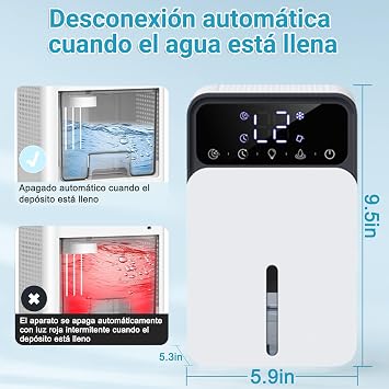 Dehumidifier, 1200ml Molded Dehumidifier, Portable Time Dehumidifier with LED Display, Perfect for Bedroom, Closet, Basement, Bathroom