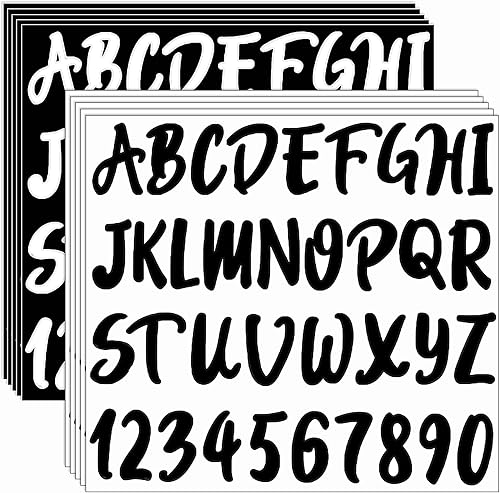 Miniatura 1 de 360 piezas de 10 hojas autoadhesivas de vinilo con números de letras, calcomanías de números del alfabeto para buzones, letreros, ventanas, puertas,